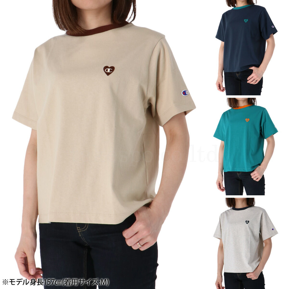 チャンピオン Tシャツ レディース ベージュ ネイビー グリーン ホワイト CWC302