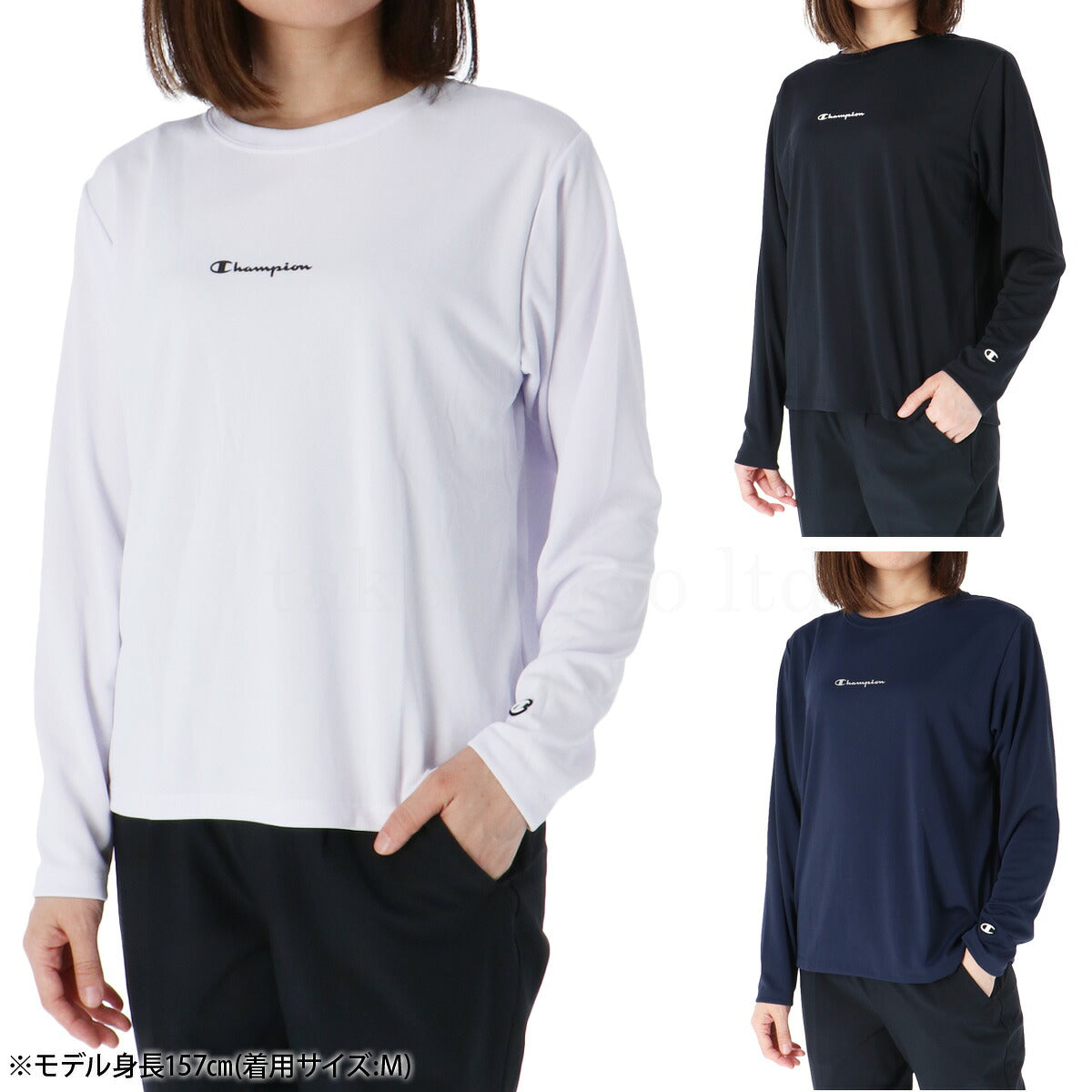 チャンピオン Tシャツ レディース ホワイト ブラック ネイビー CWCS401