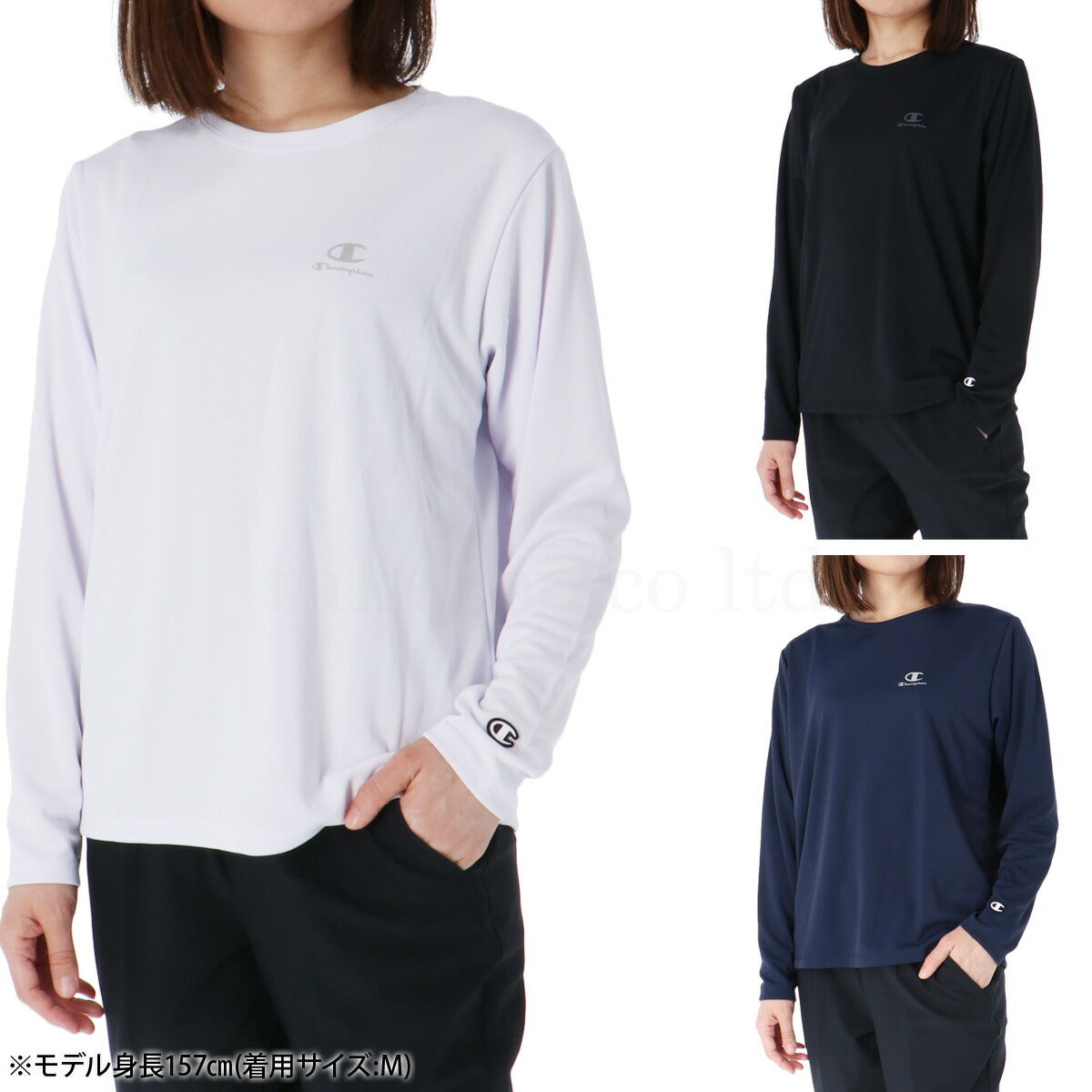 チャンピオン Tシャツ レディース ホワイト ブラック ネイビー CWCS402