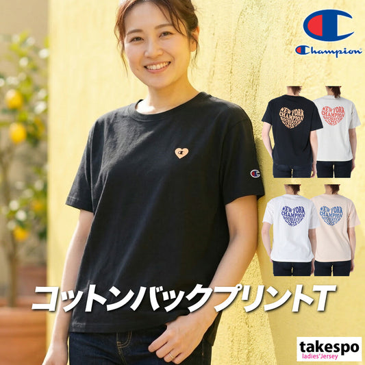 チャンピオン Tシャツ レディース ブラック ホワイト オレンジ CWD323