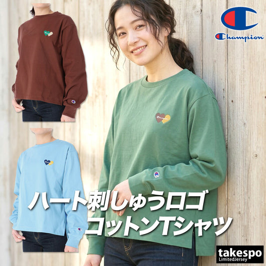 チャンピオン Tシャツ レディース ブルー グリーン ブラウン CWD401