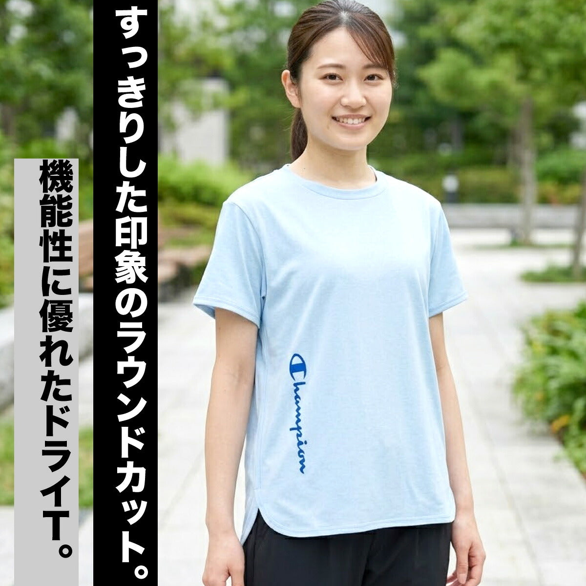 チャンピオン Tシャツ レディース ホワイト ブラック ブルー オレンジ CWDS307