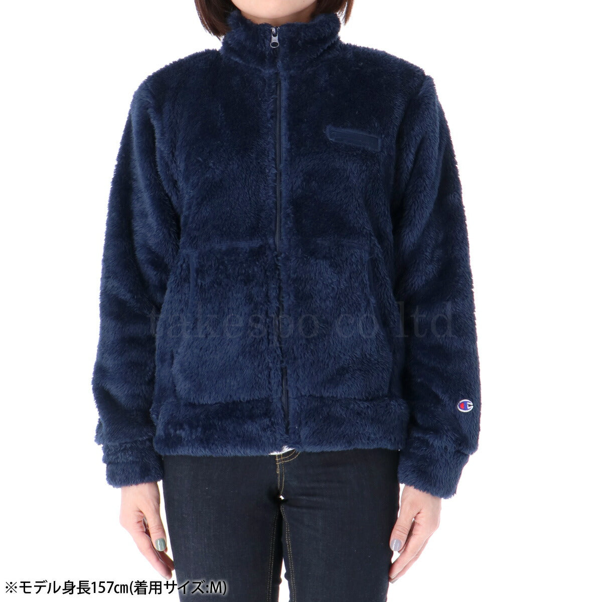 チャンピオン ボアジャケット レディース ジップジャケット ホワイト ブラック グレー ネイビー ブルー ピンク CWY608