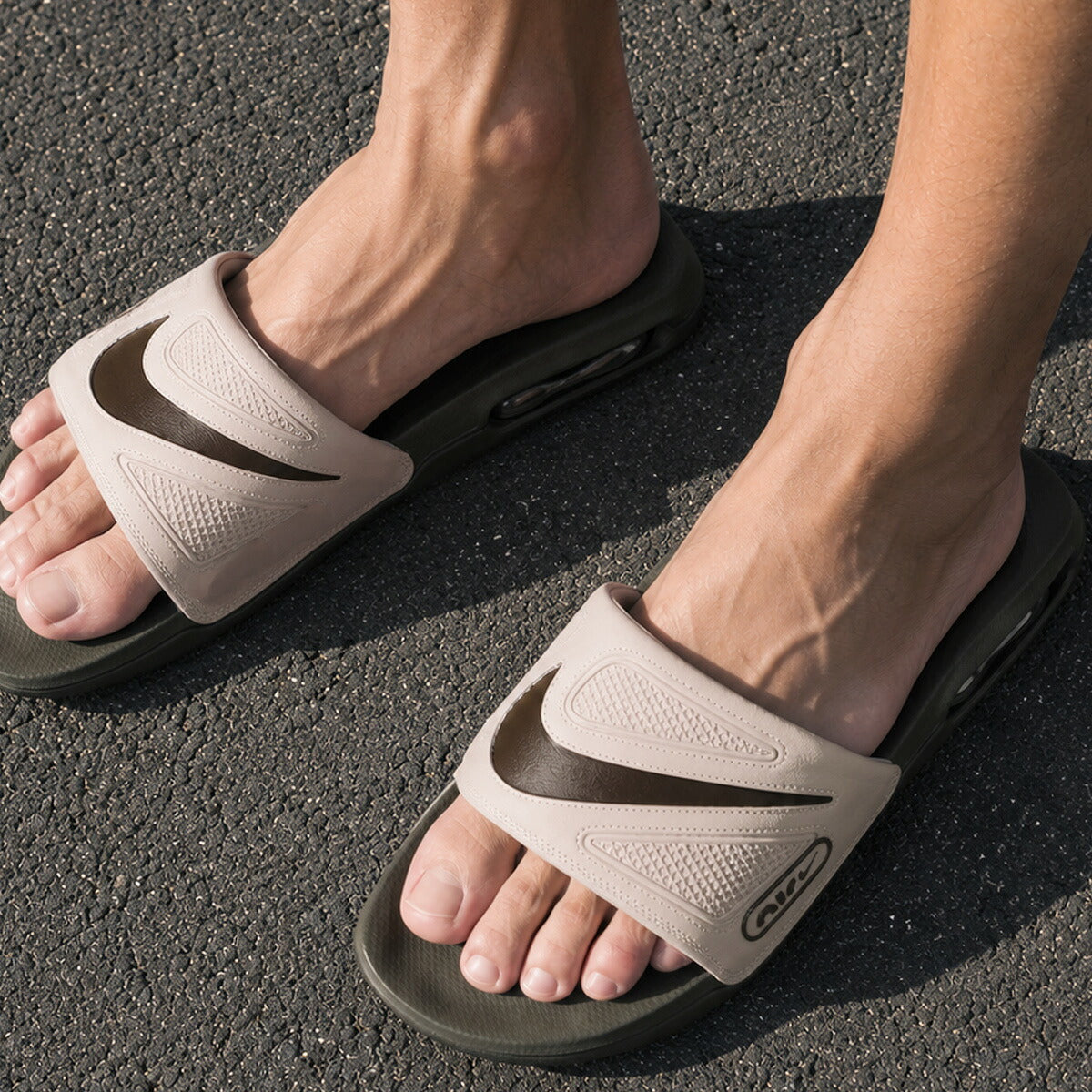 ナイキ エア マックス シューズ メンズ ブランド スポーツサンダル シャワーサンダル 靴 くつ スポサン 夏 NIKE スライド DC1460203 薄茶色 ベージュ 新作 大きいサイズ 有 スポーツ おしゃれ