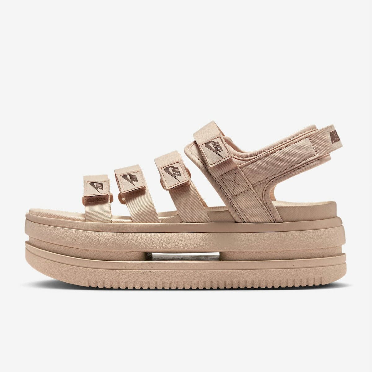 ナイキ アイコン クラシック シューズ レディース ブランド スポーツサンダル シャワーサンダル 靴 くつ スポサン 夏 NIKE 厚底 カジュアル マジックテープ ベルクロ プラットフォーム ストラップ DH0223102 あす楽 薄茶色 ベージュ 新作 ウィメンズ かわいい 大きいサイズ 有 スポーツ おしゃれ - 【公式】限定ジャージのタケスポ（Limited jersey takespo）