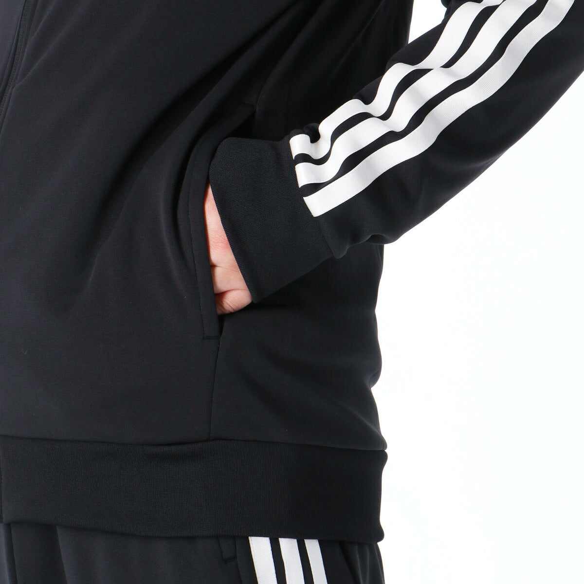 アディダス ジャージジャケット スリーストライプス メンズ ブランド トラックジャケット adidas フルジップ サイドライン 黒 白 3ストライプス DH100 ブラック ホワイト