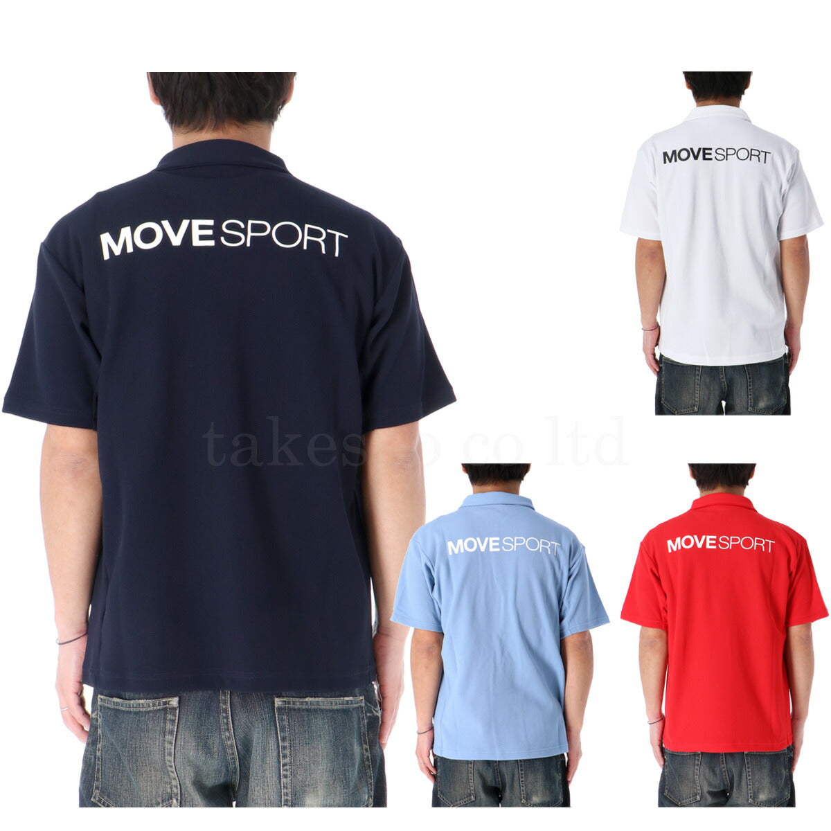 ムーブスポーツ デサント ポロシャツ メンズ SUNSCREEN サンスクリーン ネイビー ホワイト レッド ブルー DMMXJA73