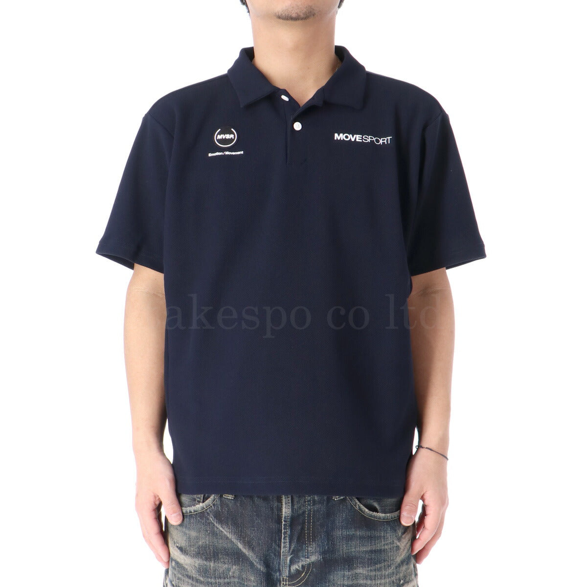 ムーブスポーツ デサント ポロシャツ メンズ SUNSCREEN サンスクリーン ネイビー ホワイト レッド ブルー DMMXJA73