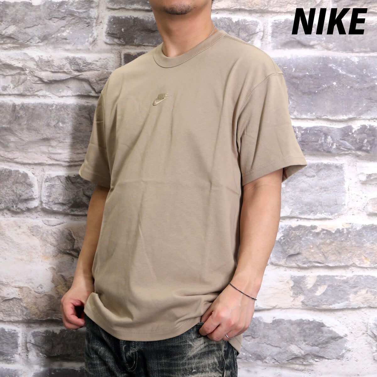 ナイキ Tシャツ メンズ プレミアム エッセンシャル 薄茶色 ベージュ DO7393