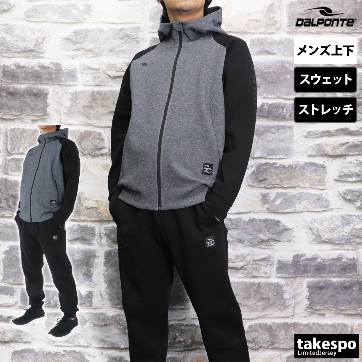 ダウポンチ メンズ スウェット上下 テックスウェット dalponte アパレル 上下 DPZ0420/DPZ0421