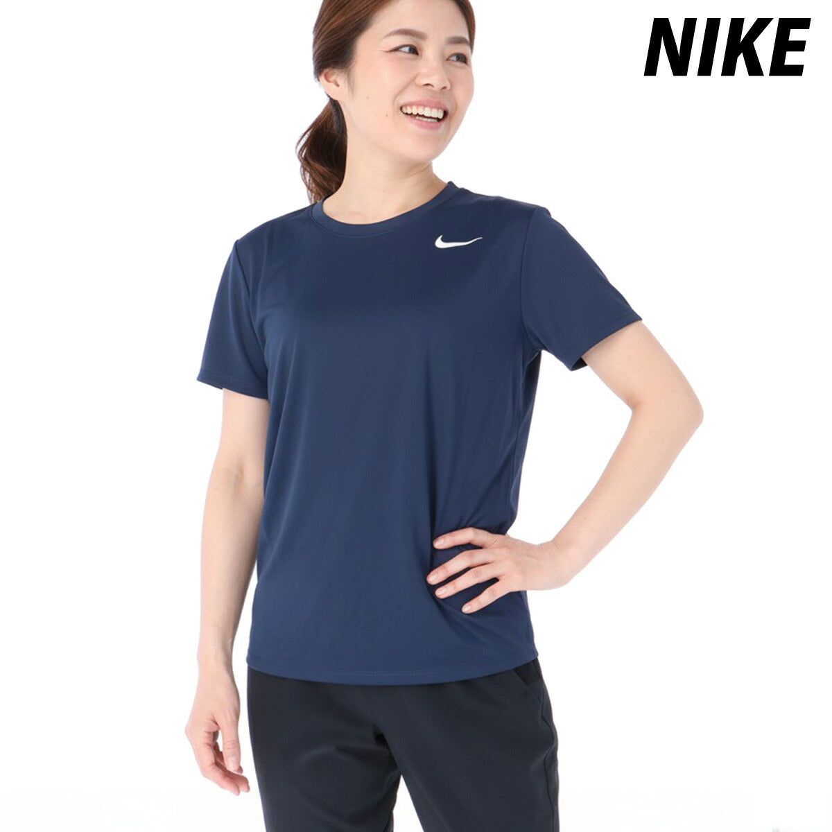 ナイキ Tシャツ レディース ドライフィット Dri-FIT 紺 ネイビー DX0688