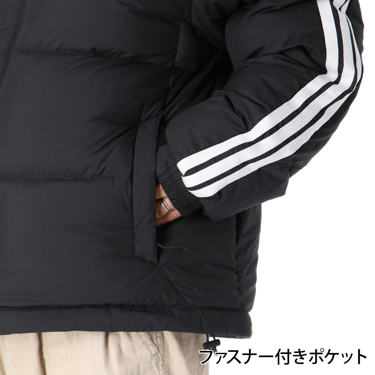 アディダス ダウンジャケット スリーストライプス メンズ ブランド adidas フルジップ 保温 3ストライプス 黒 白 EA736 ブラック ホワイト 大きいサイズ 有 スポーツウェア トレーニングウェア