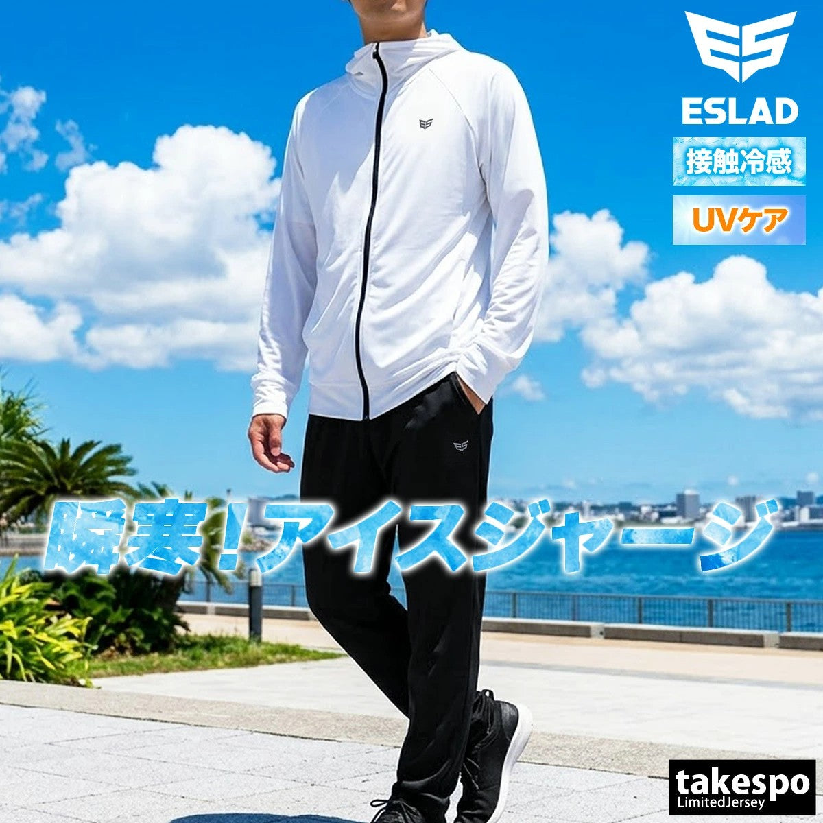エスラッド ジャージ 上下 メンズ アイス ICE JERSEY ブラック ホワイト ESM151