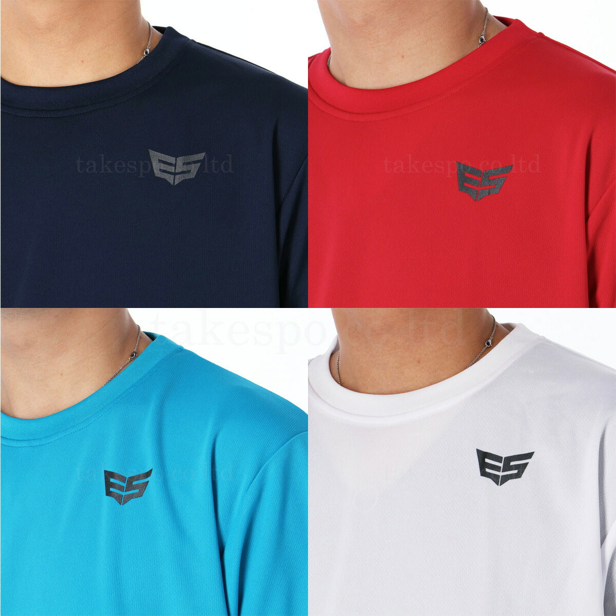 エスラッド Tシャツ ハーフパンツ 上下 メンズ ドライ WING DRY ブラック ネイビー レッド ブルー ホワイト ESM550