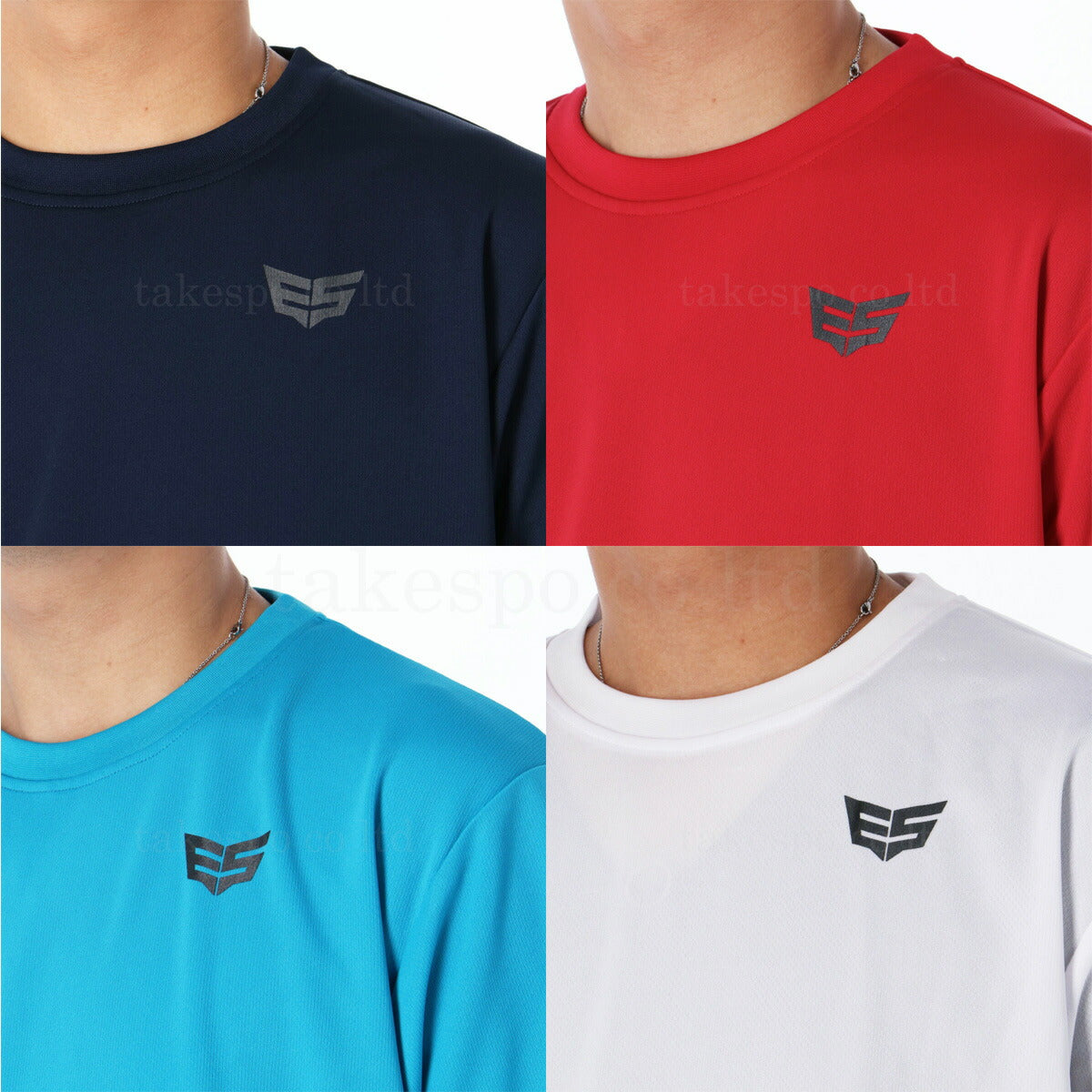 エスラッド Tシャツ ハーフパンツ 上下 メンズ ドライ WING DRY ブラック ネイビー レッド ブルー ホワイト ESM550