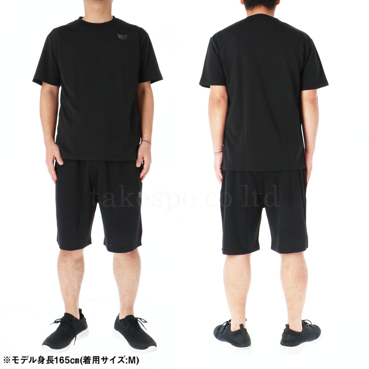エスラッド Tシャツ ハーフパンツ 上下 メンズ ドライ WING DRY ブラック ネイビー レッド ブルー ホワイト ESM550