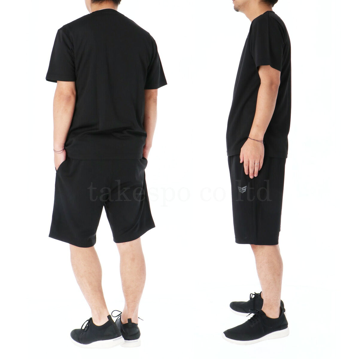 エスラッド Tシャツ ハーフパンツ 上下 メンズ ドライ WING DRY ブラック ネイビー レッド ブルー ホワイト ESM550