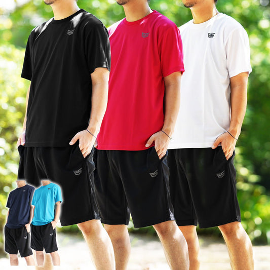 エスラッド ドライメッシュ Tシャツ ハーフパンツ 上下 セットアップ メンズ ブランド ESLAD 半袖 速乾 吸水 吸汗 ドライ UVケア ストレッチ性 ESM550 あす楽 3ds 半額以下 上下セット 大きいサイズ 有 プラクティスシャツ プラシャツ スポーツウェア トレーニングウェア スポーツ おしゃれ - 【公式】限定ジャージのタケスポ（Limited jersey takespo）