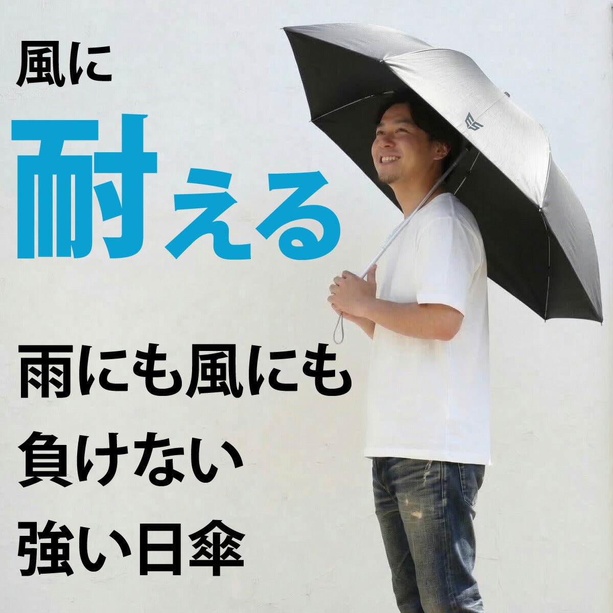 エスラッド 傘 メンズ ブラック シルバー ESUA61