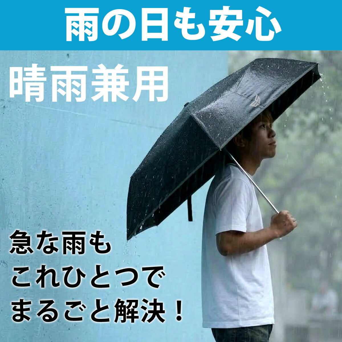 エスラッド 傘 メンズ ブラック シルバー ESUA61