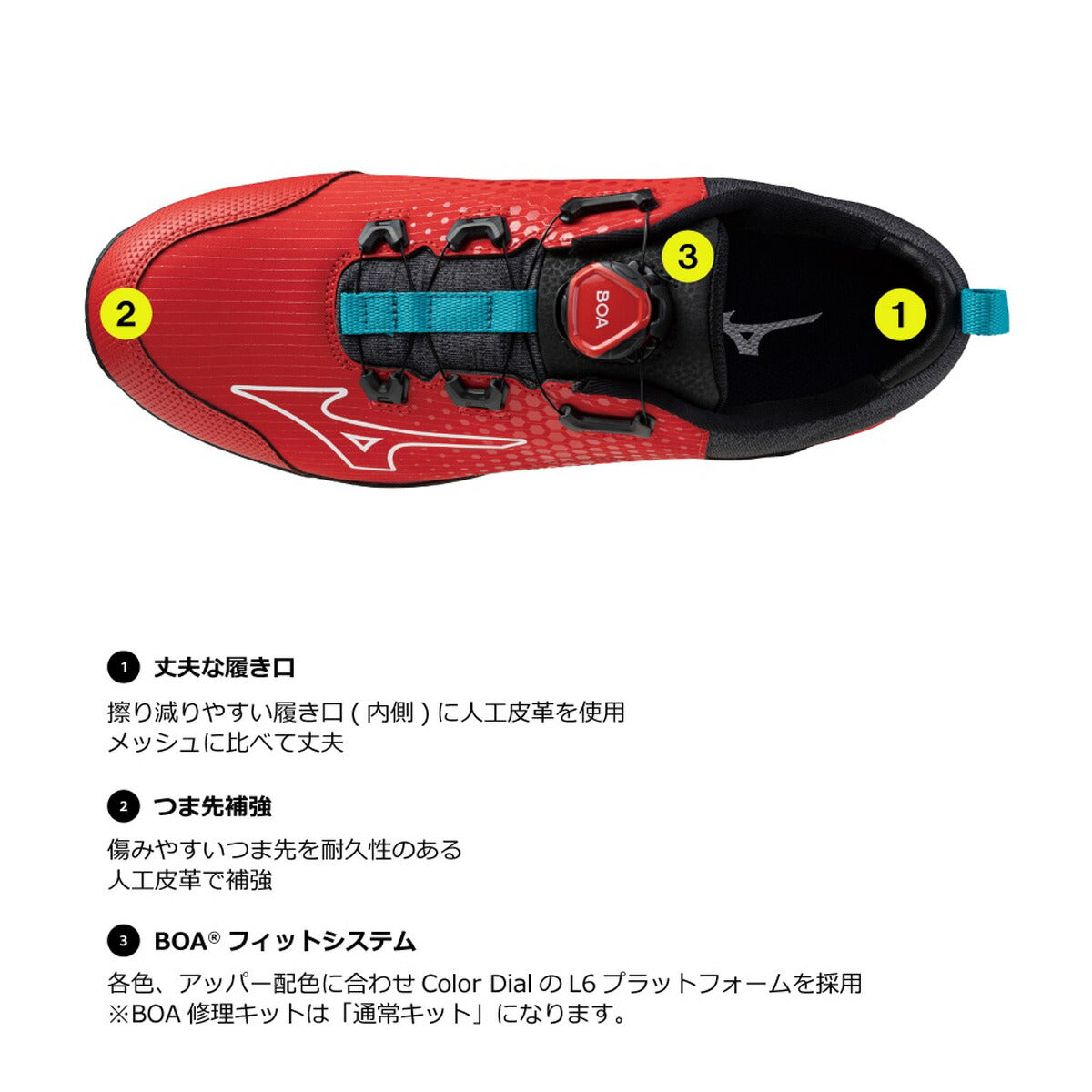 ミズノ シューズ メンズ レディース オールマイティTD II 51L BOA ホワイト ブラック イエロー レッド F1GA2402