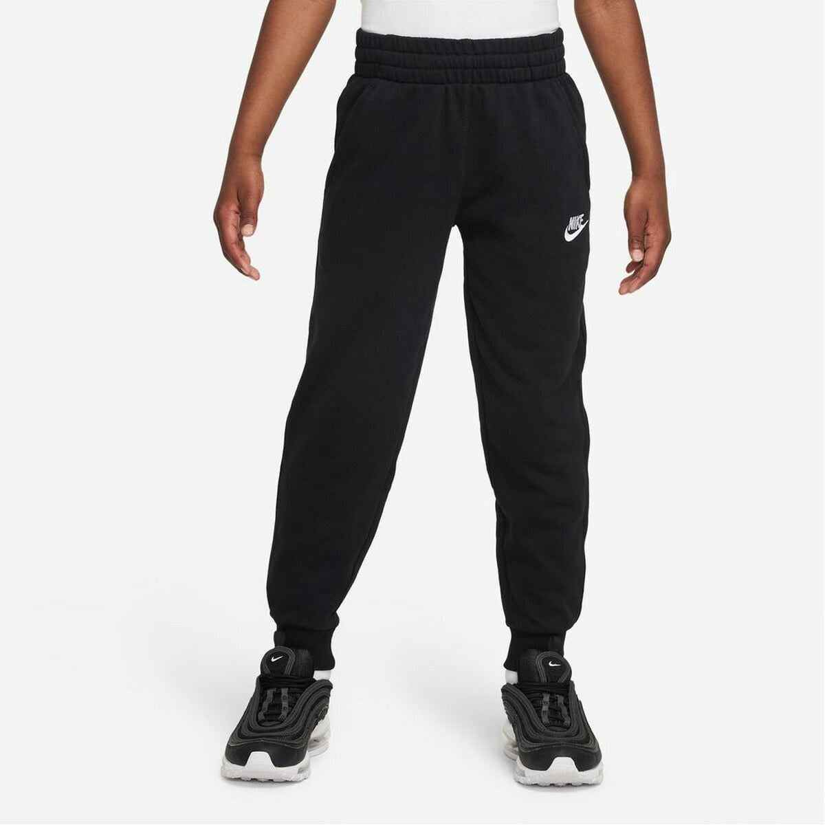 ナイキ クラブ FT スウェット 上下 セットアップ ジュニア ブランド NIKE フード付き・裏毛 綿混 フルジップ ジョガーパンツ FD3017 010 黒 ブラック 上下セット 男 女の子 キッズ スポーツウェア
