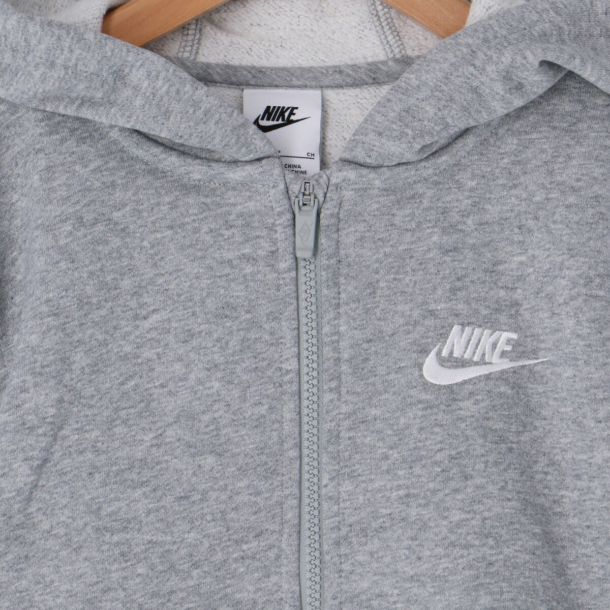 ナイキ パーカー スウェット フーディ クラブ FT フルジップ スウェットパーカー ジュニア ブランド NIKE 裏毛 綿混 FD3017 063 灰色 グレー 新作 男 女の子 キッズ