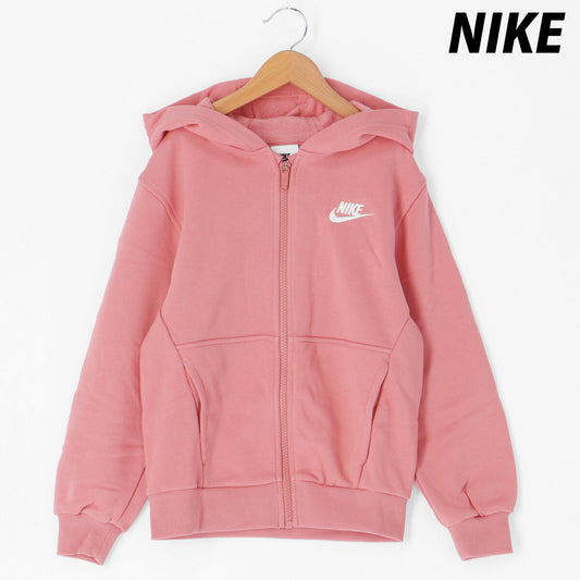 ナイキ パーカー スウェット フーディ クラブ FT フルジップ スウェットパーカー ジュニア ブランド NIKE 裏毛 綿混 FD3017 618 桃色 ピンク 新作 男 女の子 キッズ 