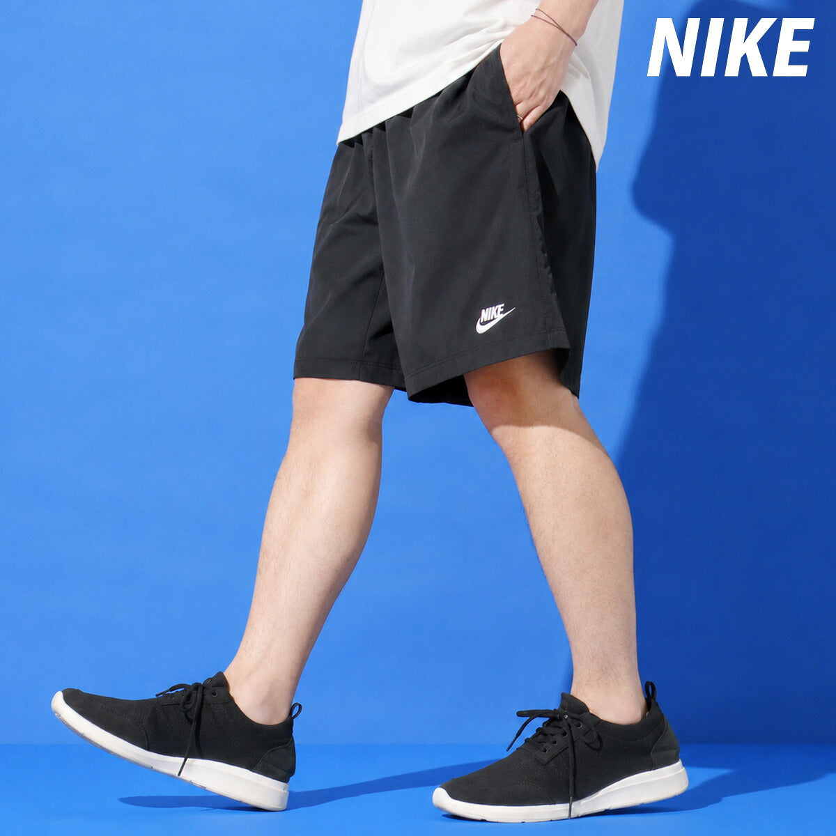 ナイキ スポーツ 短パン ウーブン フロー ハーフパンツ メンズ ブランド ショートパンツ NIKE 膝上 メッシュ 裏地付 アウトドア キャンプ FN3308 010 黒 ブラック 新作 大きいサイズ 有 スポーツウェア
