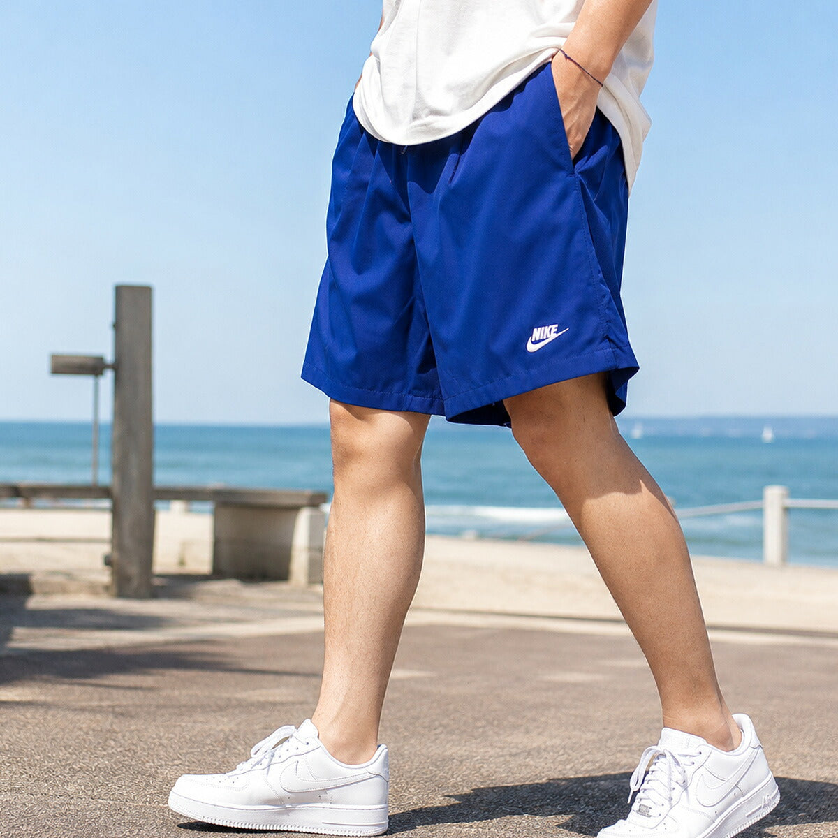 ナイキ スポーツ 短パン ウーブン フロー ハーフパンツ メンズ ブランド ショートパンツ NIKE 膝上 メッシュ 裏地付 アウトドア キャンプ FN3308 455 青 ブルー 新作 大きいサイズ 有 スポーツウェア