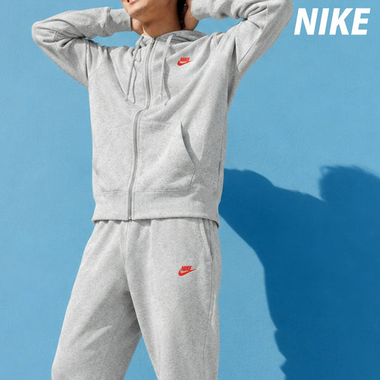 ナイキ クラブフリース スウェット 上下 セットアップ メンズ ブランド NIKE フード付き フーディ 裏毛 FN3885 064 灰色 グレー 新作 上下セット 大きいサイズ 有 スポーツウェア トレーニングウェア スポーツ