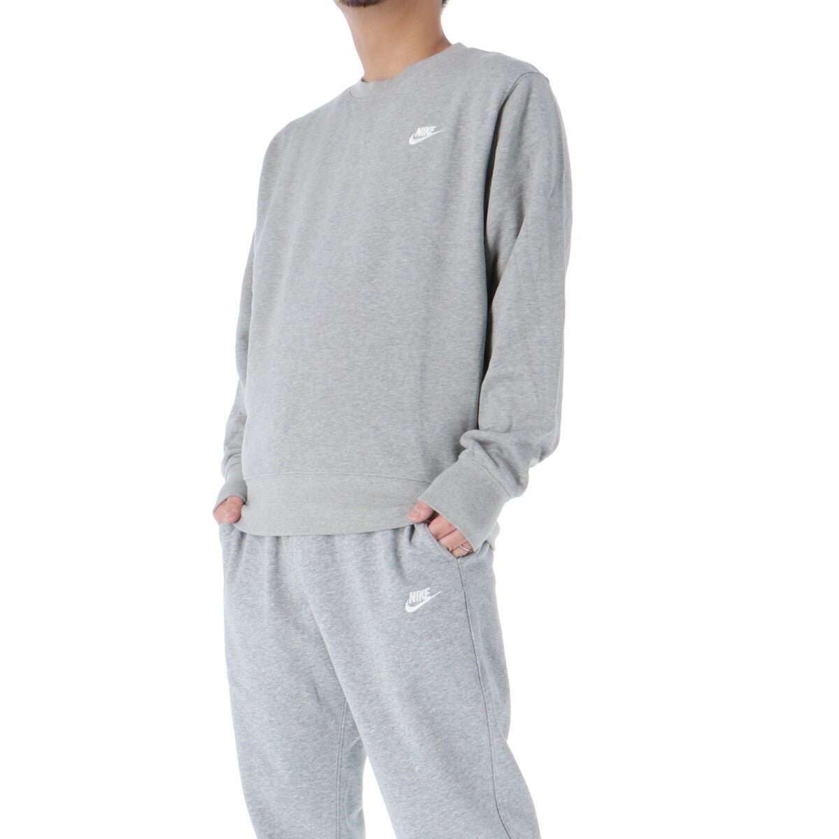 ナイキ クラブフレンチテリー スウェット 上下 セットアップ メンズ ブランド NIKE クルーネック トレーナー ジョガーパンツ 裏毛 ワンポイント FN3889 063 3ds 灰色 グレー 半額以下 上下セット 大きいサイズ 有 スポーツウェア トレーニングウェア スポーツ おしゃれ - 【公式】限定ジャージのタケスポ（Limited jersey takespo）