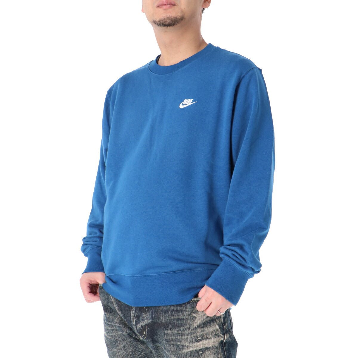 ナイキ トレーナー スウェット クラブ フレンチテリー スウェットシャツ メンズ ブランド クルーネック NIKE ワンポイント FN3889 476 青 ブルー 新作 大きいサイズ 有 スポーツウェア トレーニングウェア スポーツ おしゃれ - 【公式】限定ジャージのタケスポ（Limited jersey takespo）