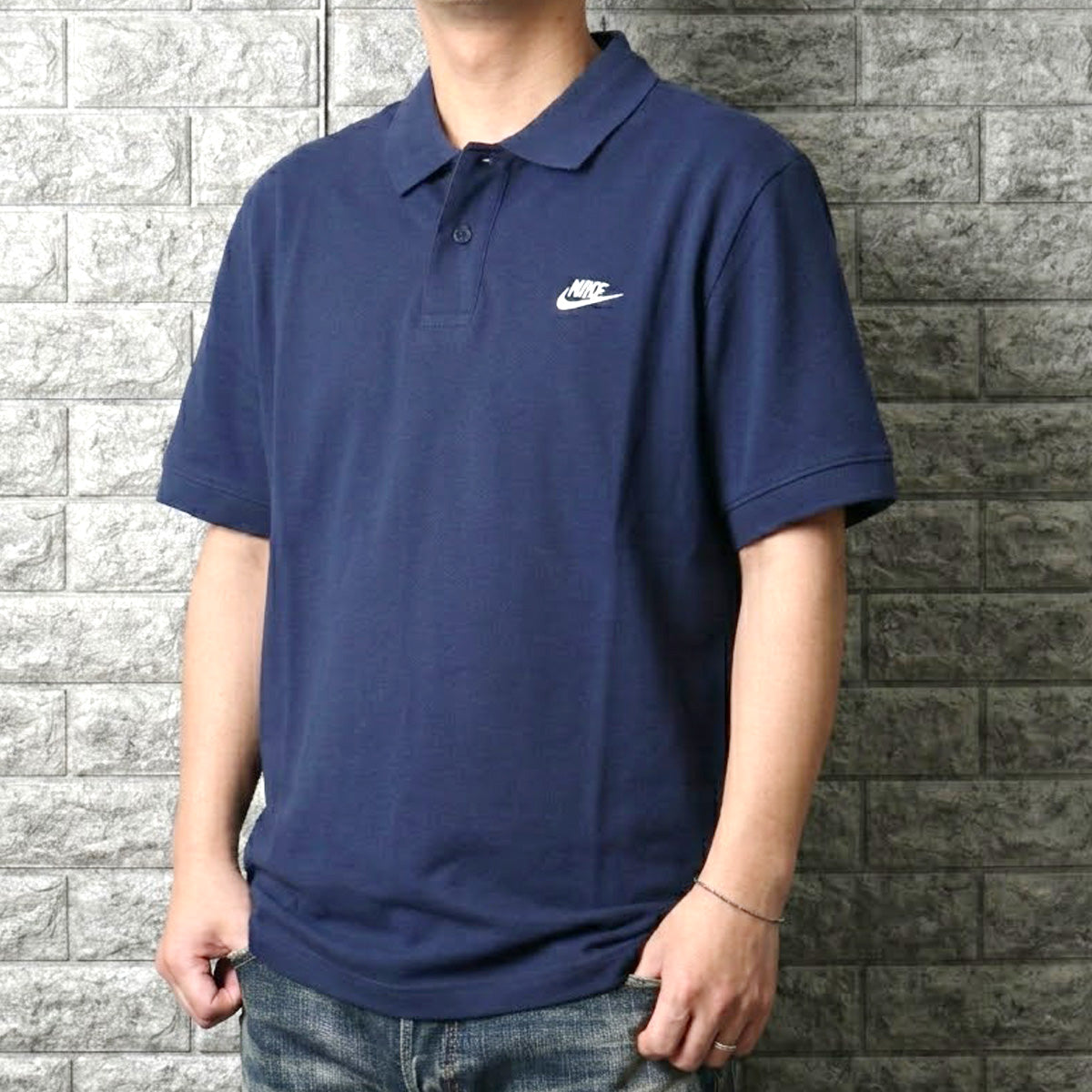 ナイキ ポロシャツ メンズ Nike Club 紺 ネイビー FN3895