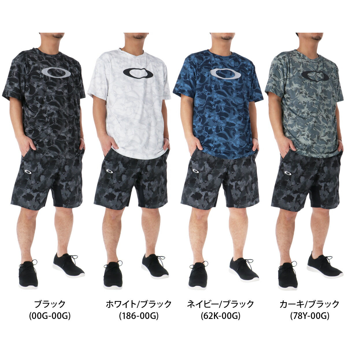 オークリー Tシャツ ハーフパンツ 上下 メンズ Enhance ブラック ホワイト ネイビー カーキグリーン FOA407574
