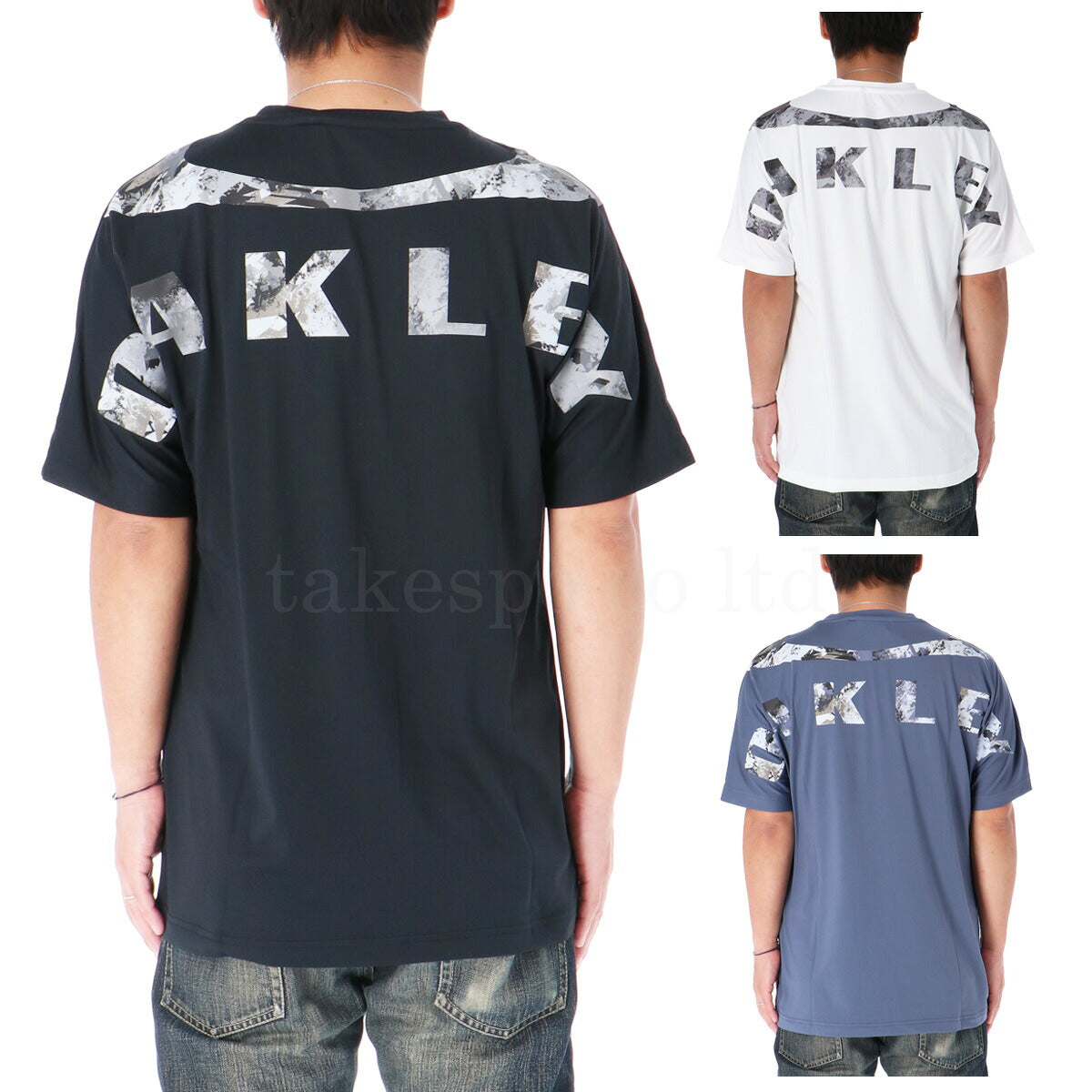 オークリー Tシャツ メンズ エンハンス ブラック ホワイト ブルー FOA408251