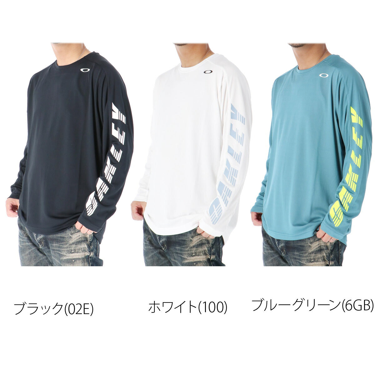オークリー Tシャツ メンズ スラントロゴ ブラック ホワイト ブルー FOA408265