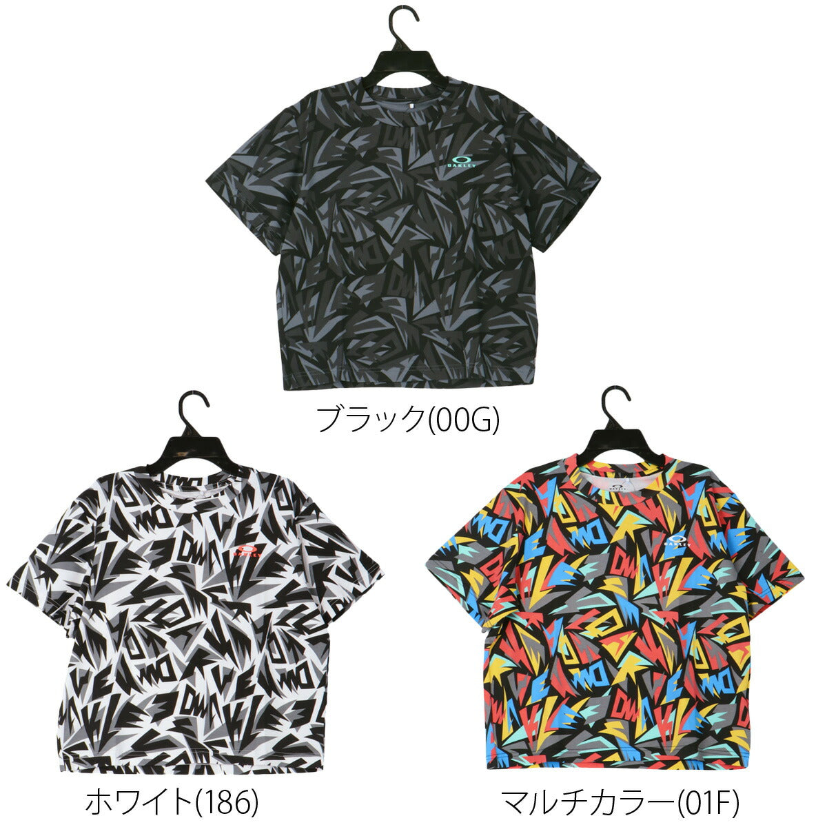 オークリー Tシャツ ジュニア ブラック ホワイト マルチカラー FOA408975