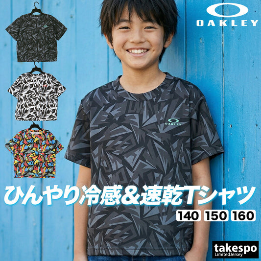 オークリー Tシャツ ジュニア ブラック ホワイト マルチカラー FOA408975