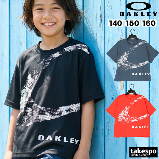 オークリー Tシャツ ジュニア ブラック グレー オレンジ FOA408978