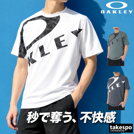 オークリー 半袖 吸汗 速乾 吸水 Oテックコールド Tシャツ メンズ ブランド ドライ スポーツ OAKLEY 接触冷感 UVカット ストレッチ 白 ビッグロゴ FOA409507 ホワイト グレー グリーン 大きいサイズ 有