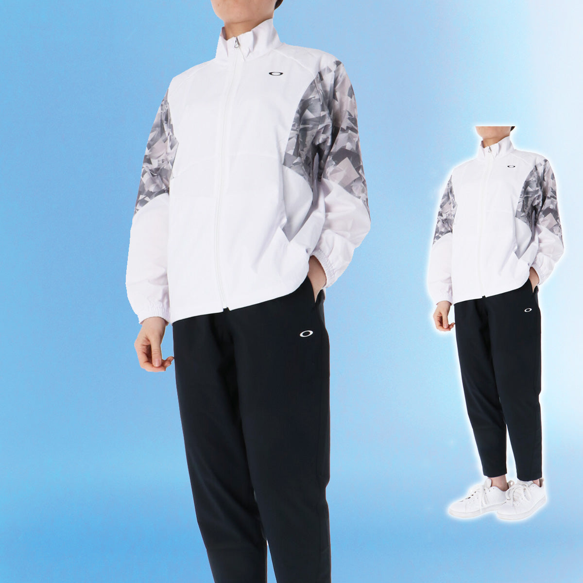 オークリー クロス薄手 ジャージ 上下 レディース ホワイト ブラック イエロー FOA500934