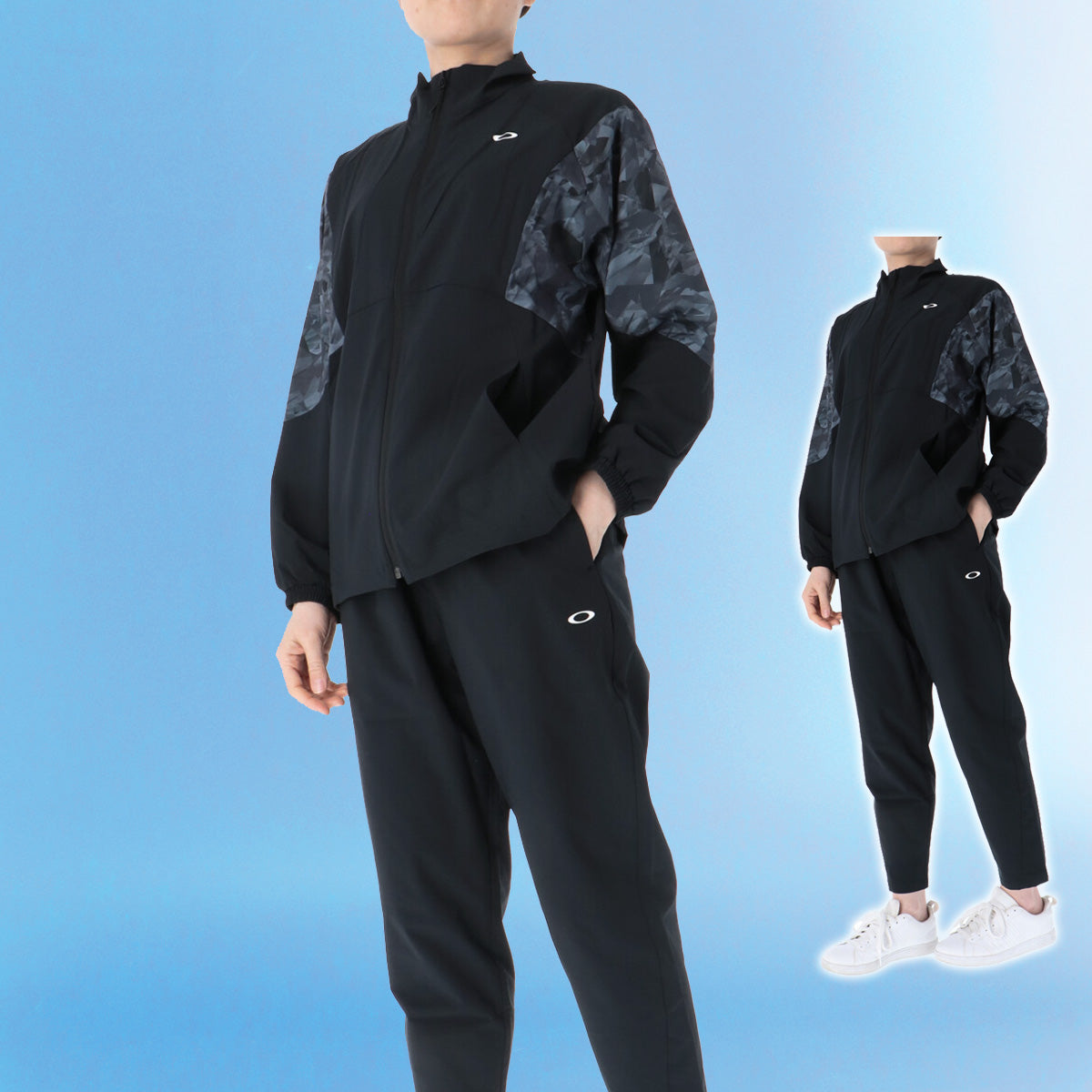 オークリー クロス薄手 ジャージ 上下 レディース ホワイト ブラック イエロー FOA500934