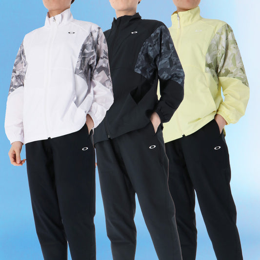 オークリー クロス薄手 ジャージ 上下 レディース ホワイト ブラック イエロー FOA500934