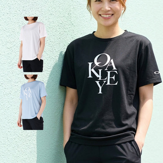 オークリー Tシャツ レディース RADIANT ブラック ホワイト ブルー FOA500947
