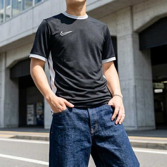ナイキ 半袖 吸汗 速乾 吸水 アカデミー25 Tシャツ メンズ ブランド ドライ スポーツ NIKE メッシュ ドライフィット サッカー フットサル FZ9754 010 黒 ブラック 大きいサイズ 有