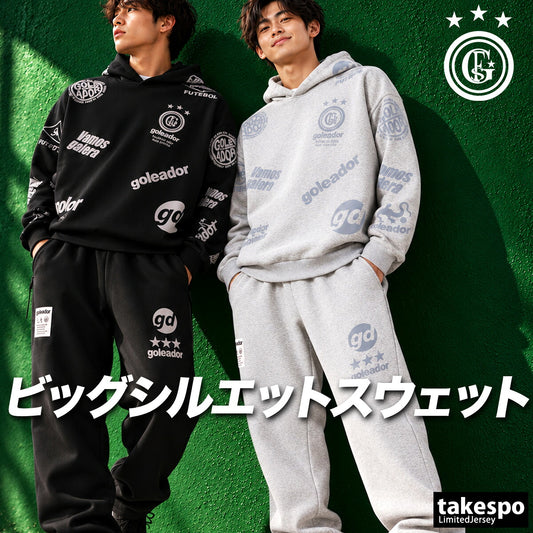 ゴレアドール スウェット 上下 セットアップ メンズ ブランド goleador フード付き フーディ プルオーバー 裏起毛 スエット 黒 保温 G2703 ブラック グレー 上下セット 大きいサイズ 有 スポーツウェア
