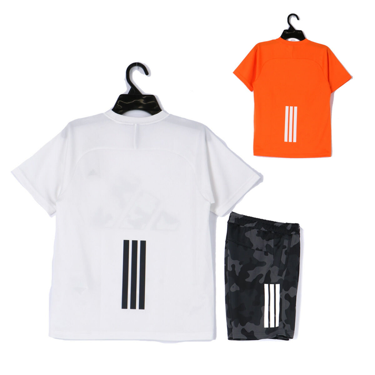 アディダス Tシャツ ハーフパンツ 上下 ジュニア マストハブ ホワイト オレンジ GE188