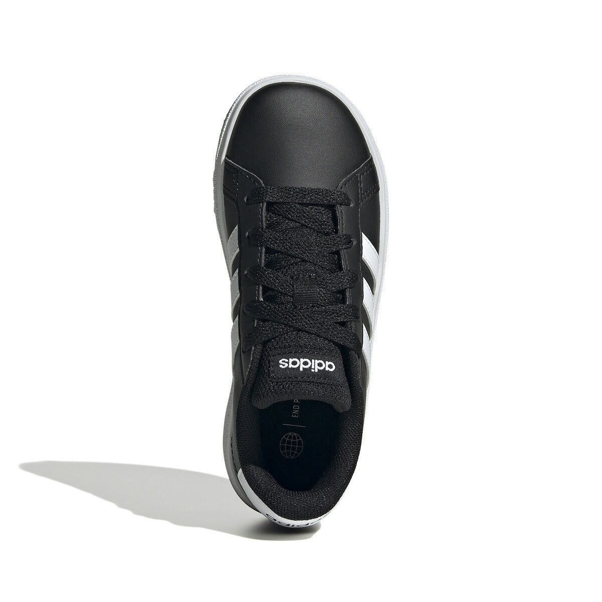 アディダス GRAND COURT 2.0 K グランドコート ライフスタイル テニス レースアップ シューズ ジュニア ブランド スニーカー adidas カジュアル 運動会 10003388 GW6503 黒 ブラック 男 女の子 キッズ