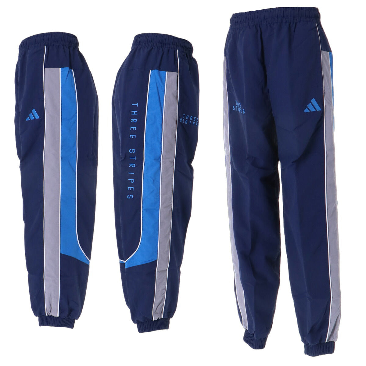 アディダス ウインドブレーカー 上下 セットアップ ジュニア ブランド adidas フルジップ 3ストライプス スリーストライプス 裏トリコット H2348 ネイビー 上下セット 男 女の子 キッズ スポーツウェア